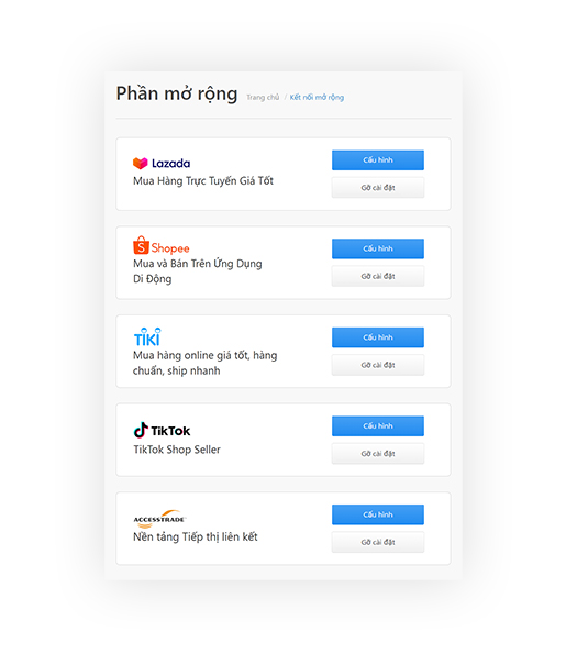 Đồng bộ các kênh bán hàng